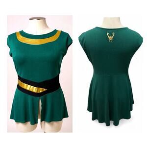Torrid Plus Size‎ 2 Marvel Comics LOKI Cosplay Costume Peplum Hi Lo Tunic Top